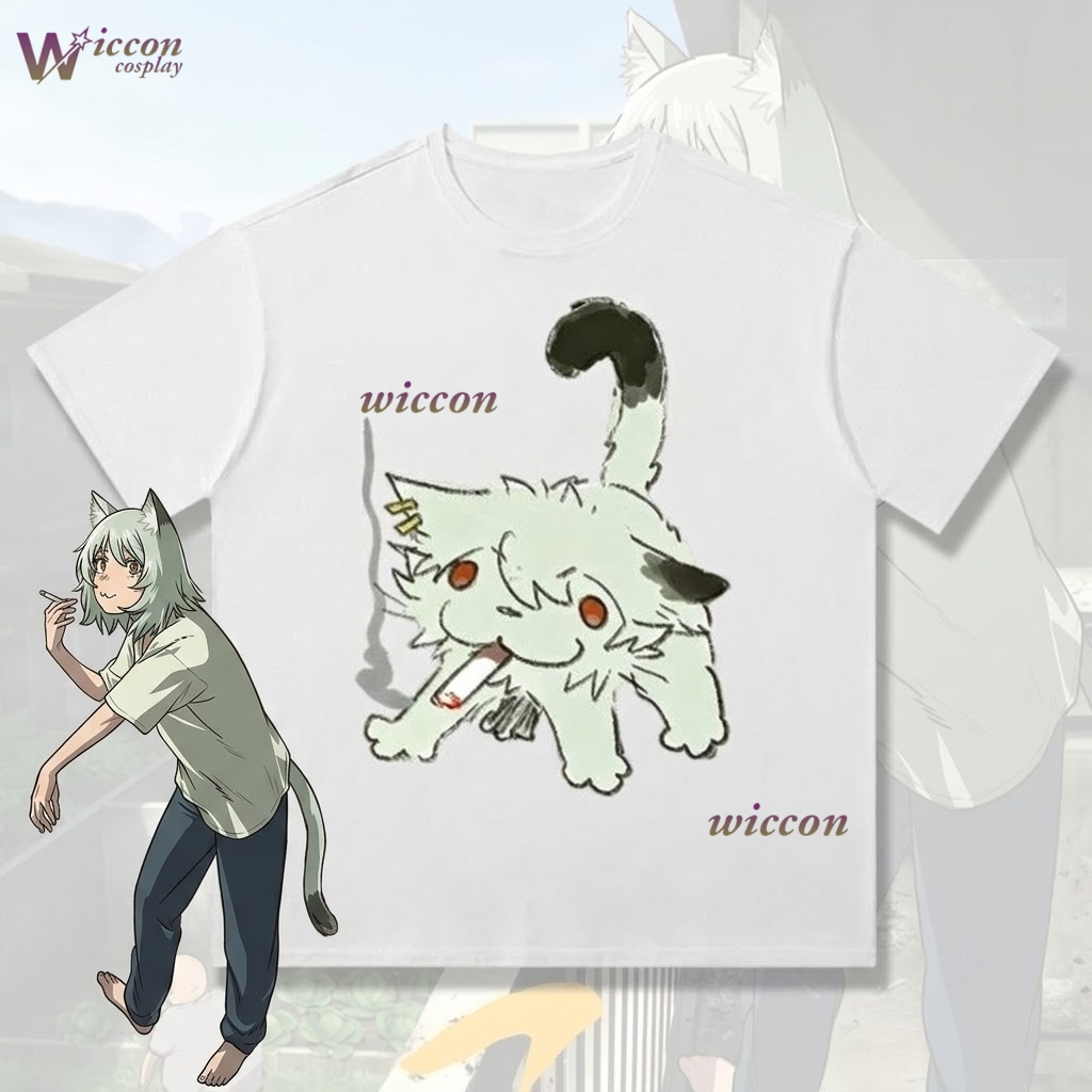 Anime Merchandise T Shirt - YesOk Chainsmoker Cat Yaniko Satou Cute