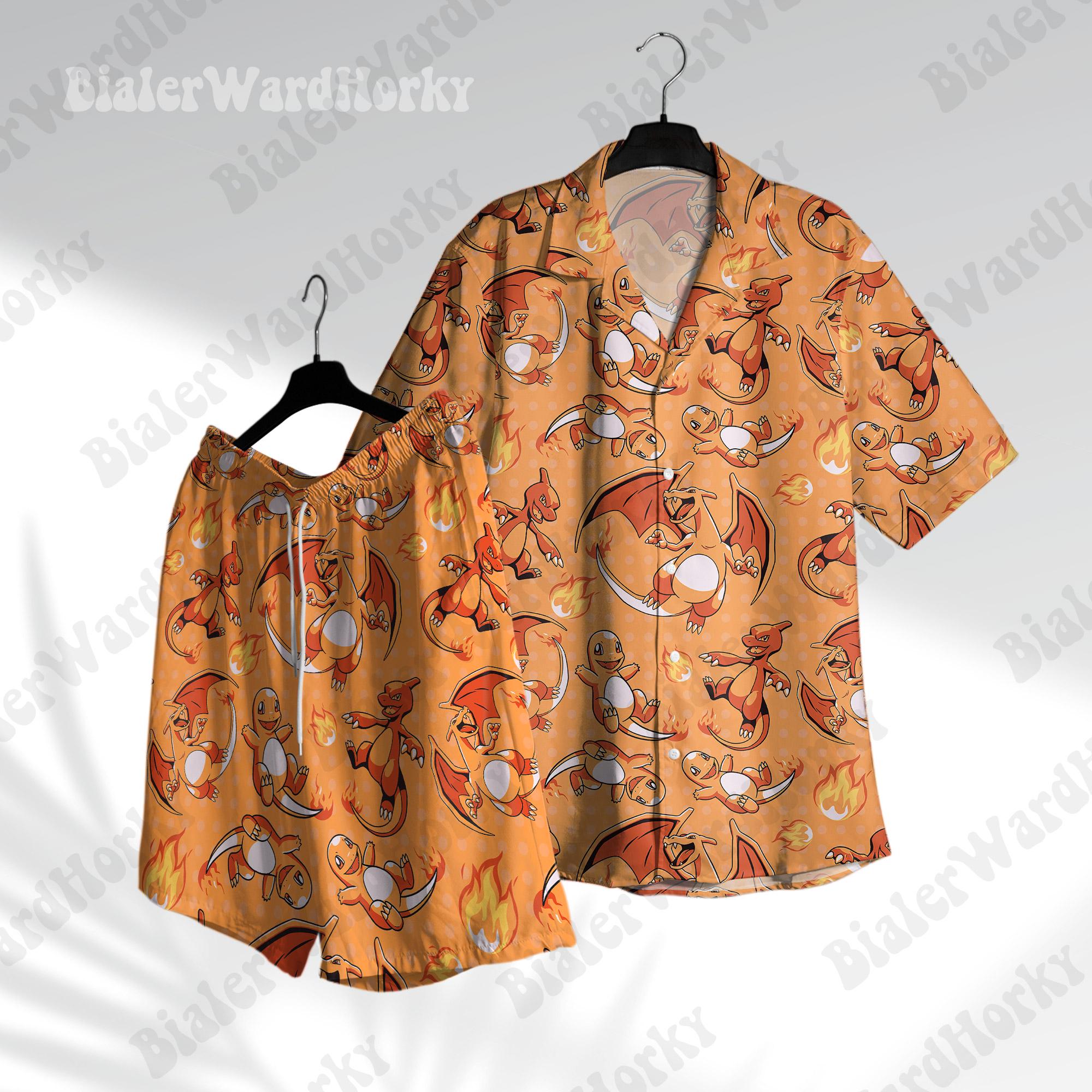 Pokemon Anime Merchandise - Pokémon Charizard Hawaiian Shirt Charmeleon Anime