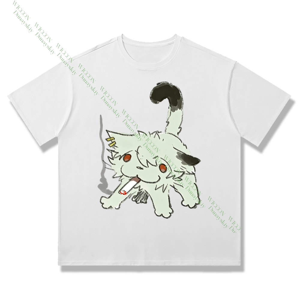 Chainsmoker Cat Yaniko Satou C - Anime Merchandise T Shirt 评论和价格