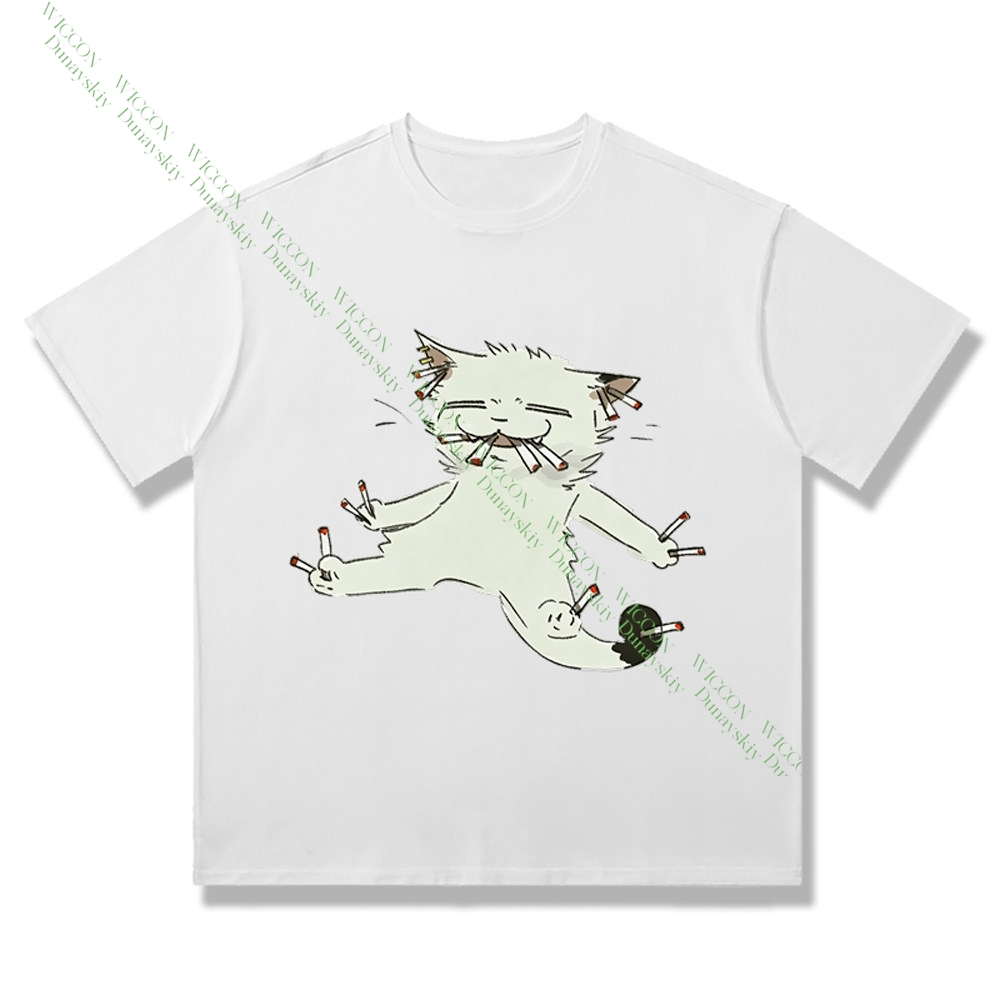 Chainsmoker Cat Yaniko Satou C - Anime Merchandise T Shirt 评论和价格