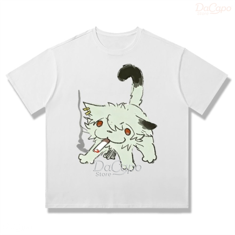 Chainsmoker Cat Yaniko Satou C - Anime Merchandise T Shirt 评论和价格
